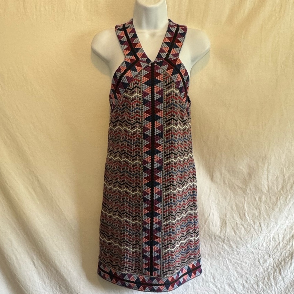C-127 BCBG MaxAzria Colorful Woven Sleeveless MIDI Dress Size M - Picture 1 of 12